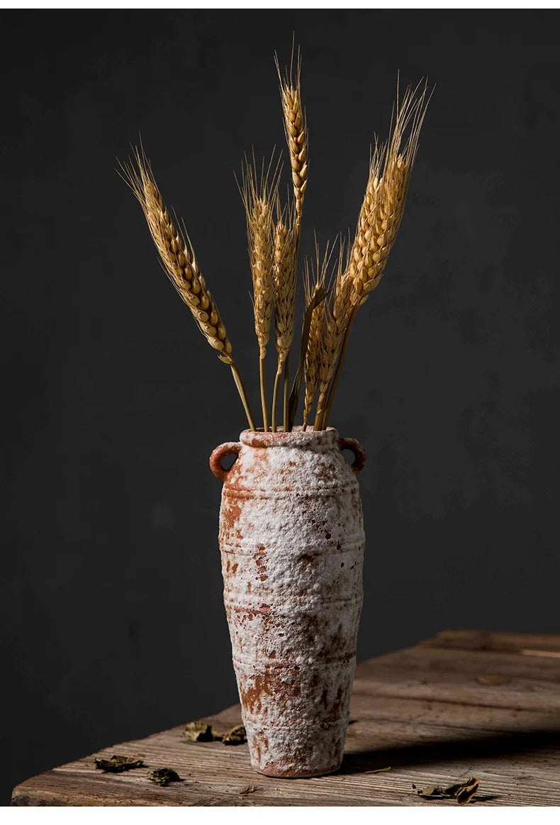 Mottled Ceramic Flower Vase – Antique Style Home Decor