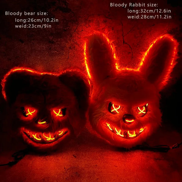 LED Animal Face Mask with Glowing Eyes for Halloween