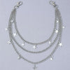 Silver Y2K star charm layered chain belt necklace