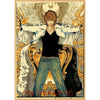 Anime artwork featuring a male character with orange hair and white clothing against a floral background.