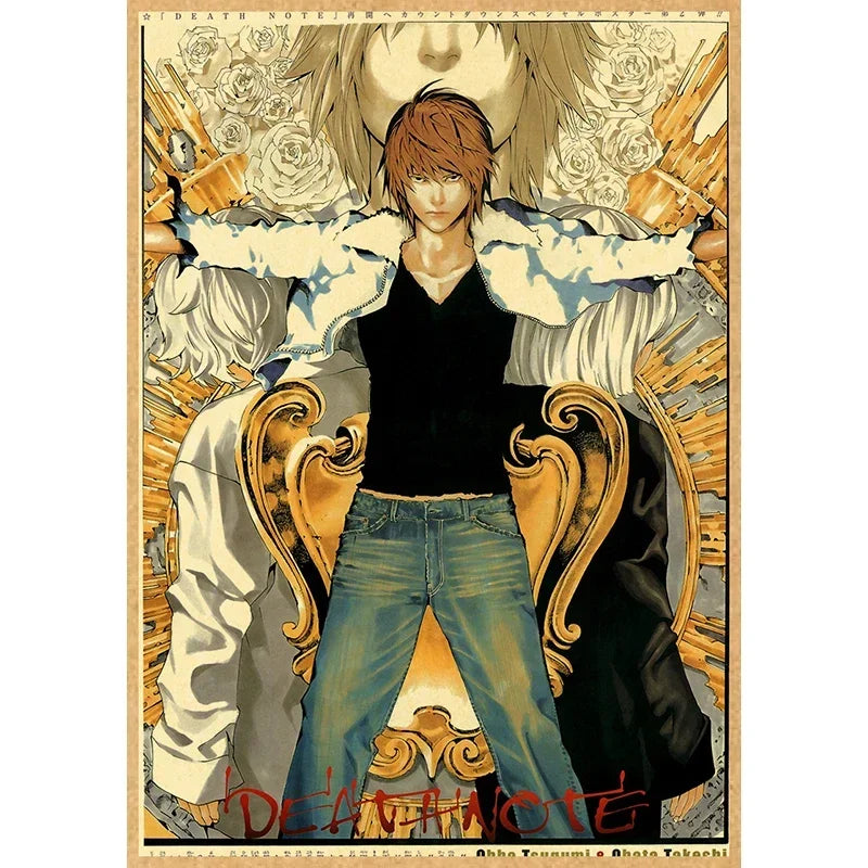 Anime artwork featuring a male character with orange hair and white clothing against a floral background.