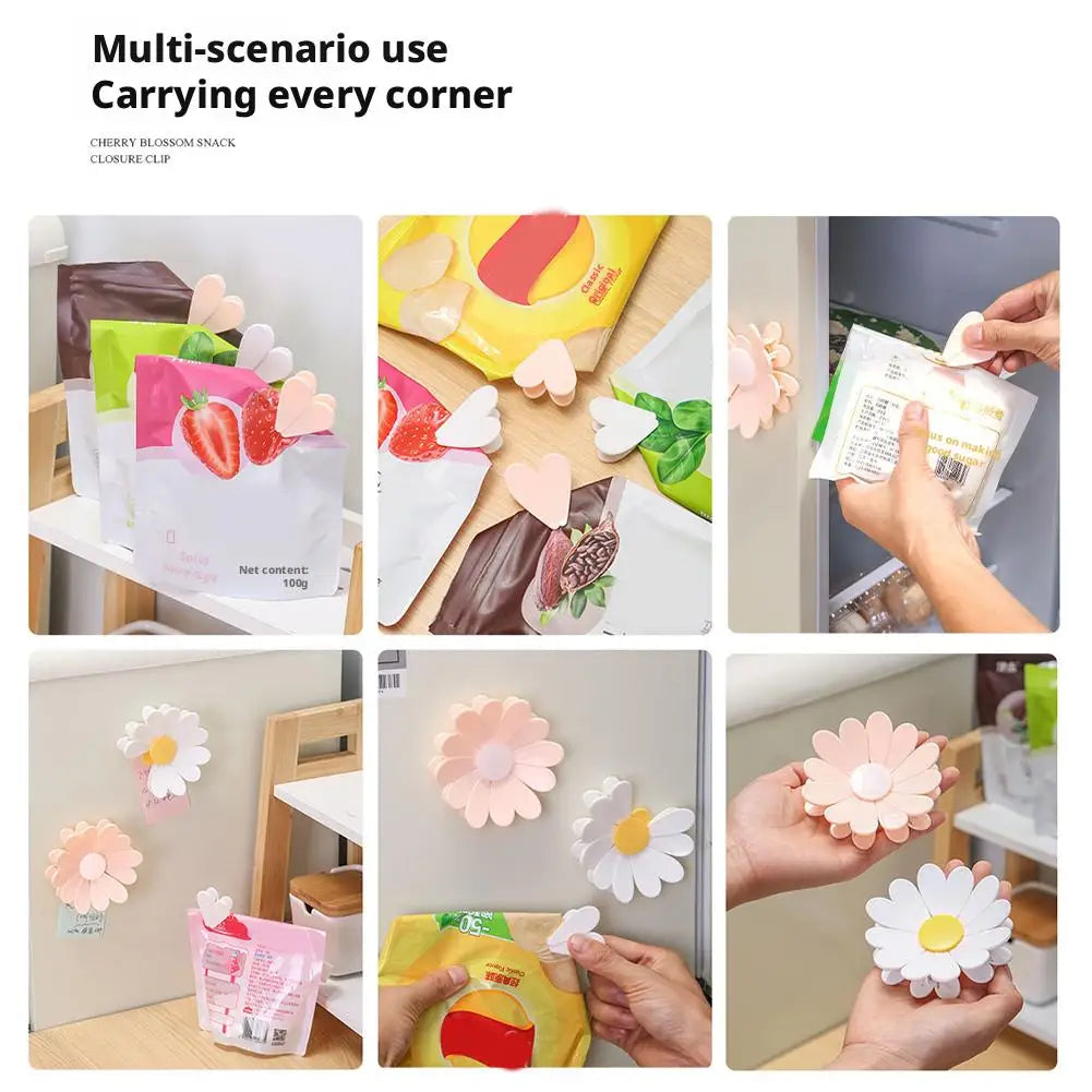 Clips de sellado de margarita magnéticos para decorar bolsos y artículos