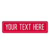 A red rectangular sign with the text YOUR TEXT HERE on it.