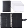 Black A6 PU leather budget planner binder with cash envelopes and expense sheets
