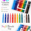 A set of 48 vibrant acrylic paint markers in various shades packaged in a clear plastic case.