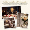 A set of classic metal pillar candle holders used for home decor and weddings, displayed in various elegant settings.