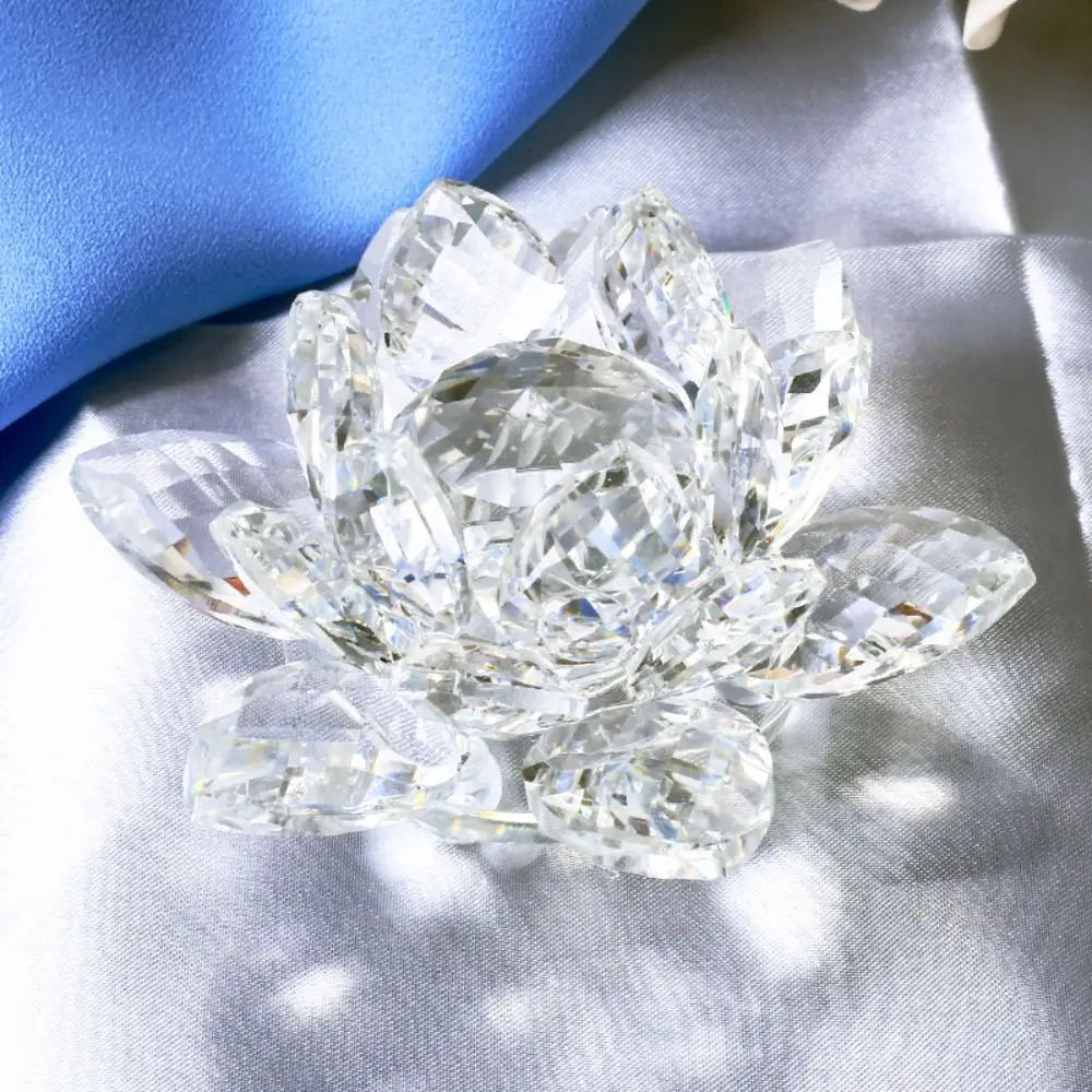 Crystal Lotus Flower Feng Shui Decorative Ornament