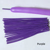 A collection of purple latex strip balloons with a purple applicator tool.