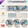 لوحة فنية جدارية من الألمنيوم العتيق تحمل اسم Jane Lane مع نصوص وملمس مقاوم للأشعة فوق البنفسجية
