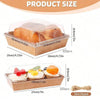 A set of minimalist kraft sandwich boxes for pastries and bread, showing various sizes and quantities.