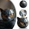 Black Cat Resin Figurine with Marble Texture
