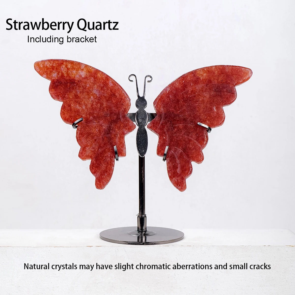 Hand-Carved Natural Amethyst Crystal Butterfly Desk Ornament