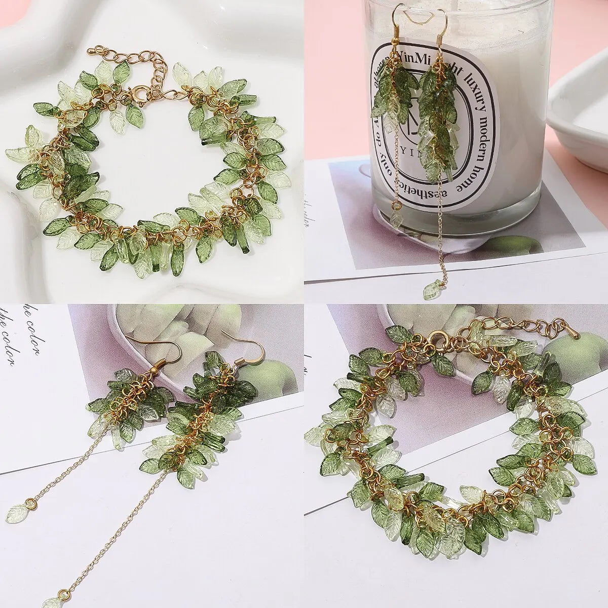 Acrylic Tree Leaf Mini Beads for DIY Jewelry Making
