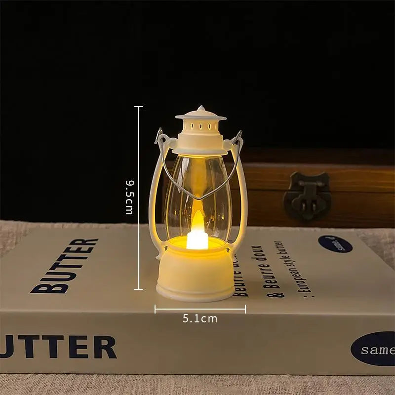 Vintage LED Glowing Lantern for Dollhouse & Night Light Decor