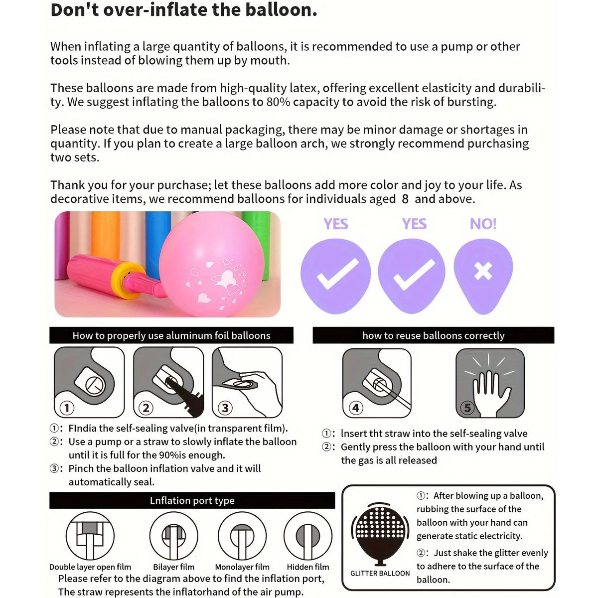 Pastel rainbow balloon arch kit for party decorations showing various balloons and instructions