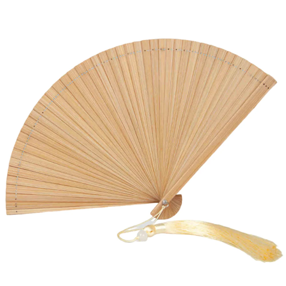 Classic Bamboo Folding Fan with Tassel