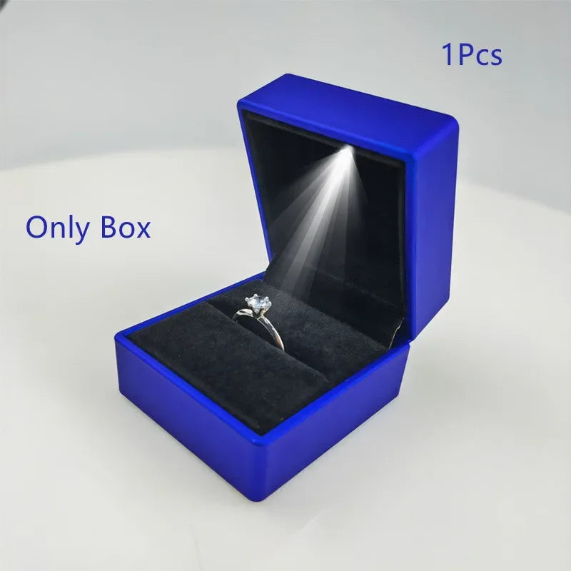 LED Light Ring Box with Plush Interior