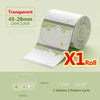 Roll of transparent thermal label paper, 45-28mm wide, for mini label printers.