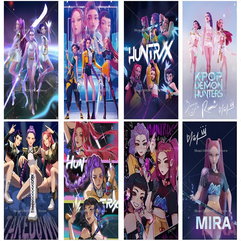 A collage of various anime characters in dynamic poses and costumes for a party backdrop.