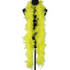Yellow natural turkey feather boa displayed on a black hanger.