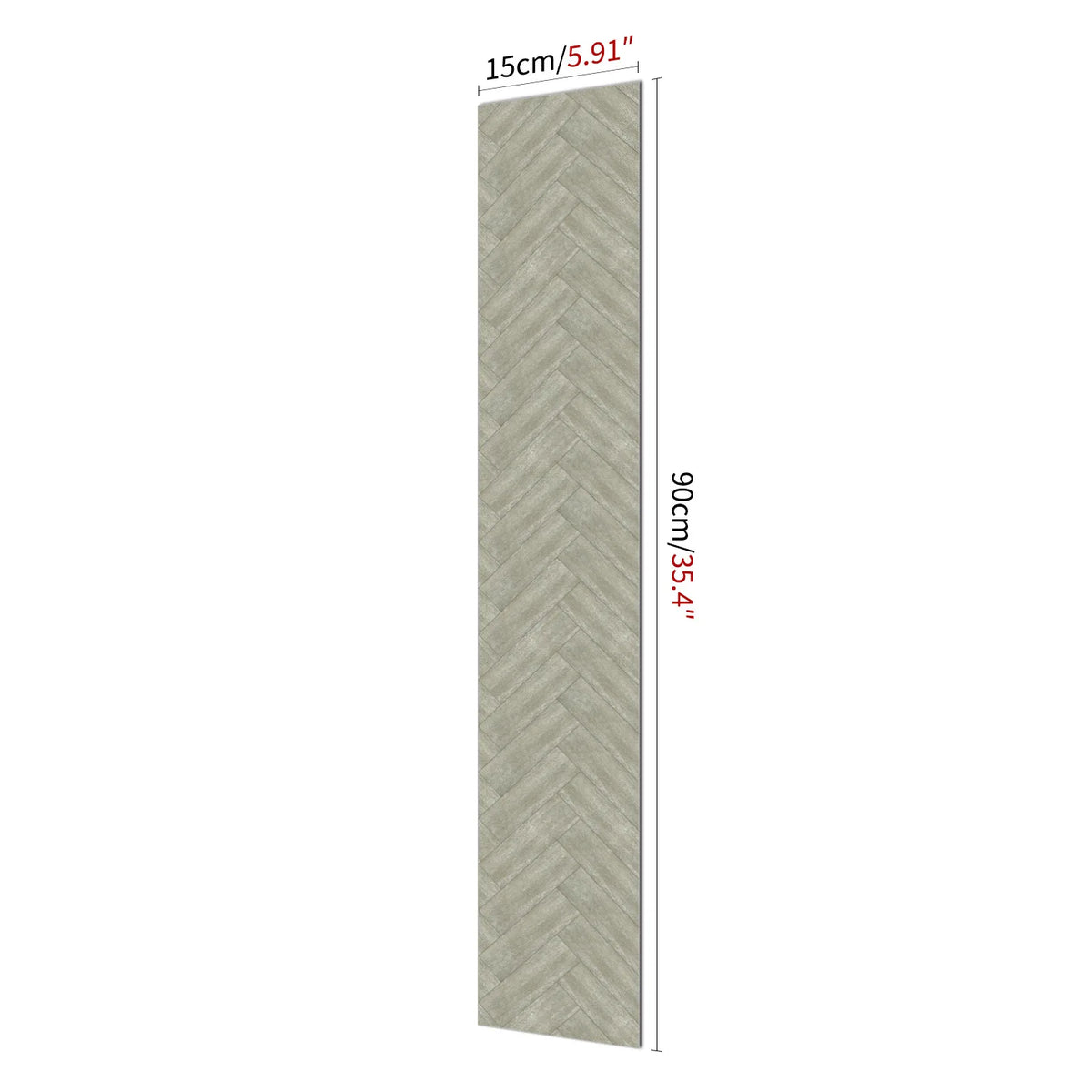 Vertical rectangular wood grain self-adhesive decal measuring 15cm (5.91 inches) by 90cm (35.4 inches).
