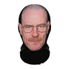 A realistic full-face cosplay mask of a middle-aged man with a bald head and glasses.