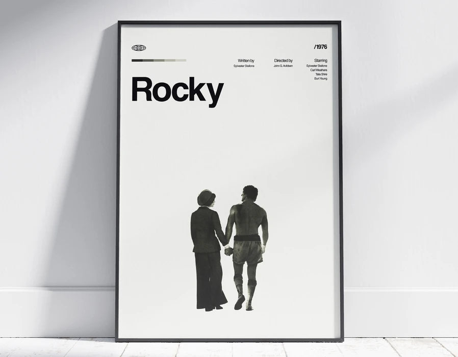 Black and white canvas wall art poster featuring a silhouette of two figures standing together.