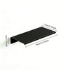 A black aluminum floating wall shelf with dimensions 12cm by 30cm.
