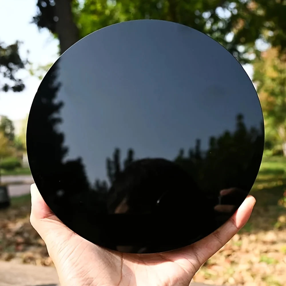Polished Obsidian Mirror for Meditation & Crystal Displays
