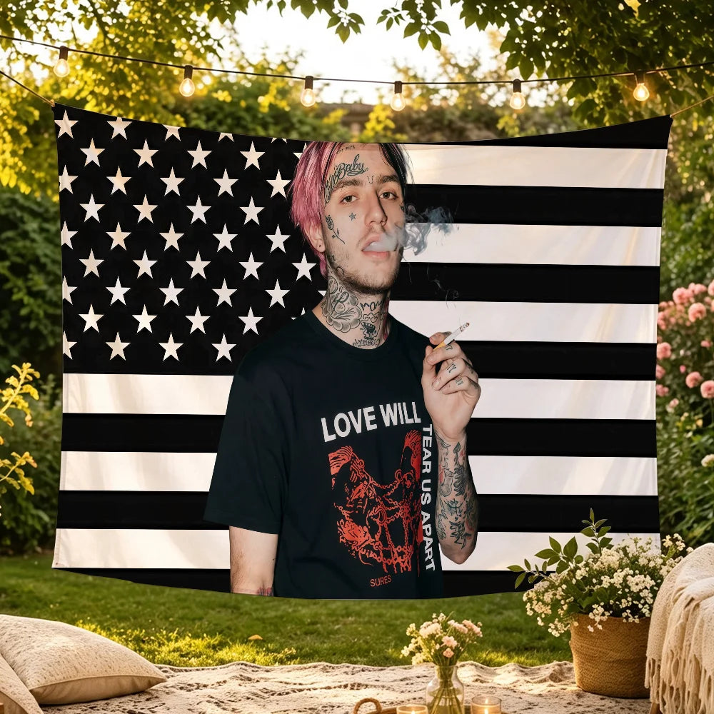 Lil Peep-Inspired Wall Tapestry — Large, Fade-Resistant Music Decor for Bedrooms & Studios