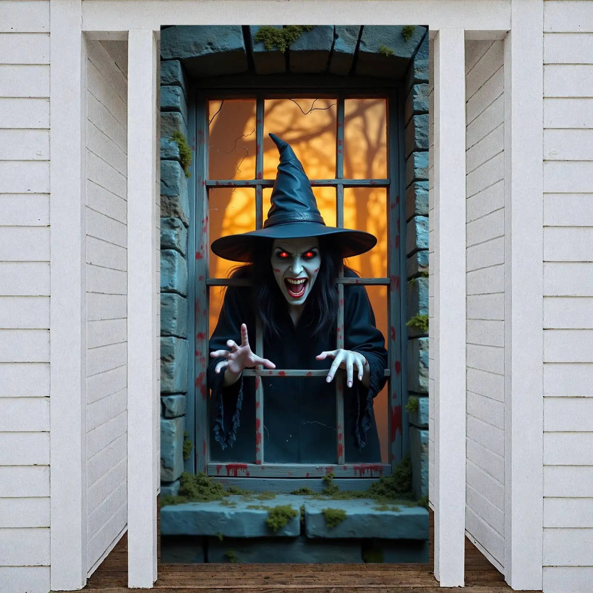 Large Halloween Witch Door Banner with Classic Spooky Design