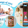 A set of door magnets featuring a cruise ship and birthday decorations for a birthday cruise theme.