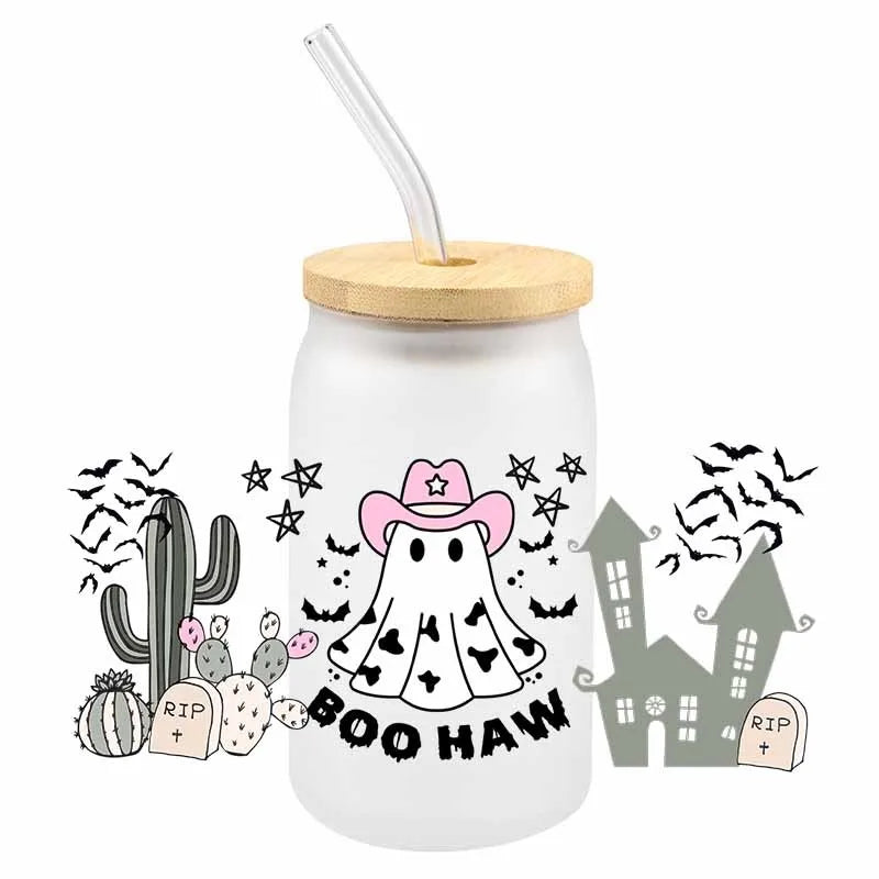 Halloween Spooky UV DTF Cup Wraps – 3D Cartoon Stickers