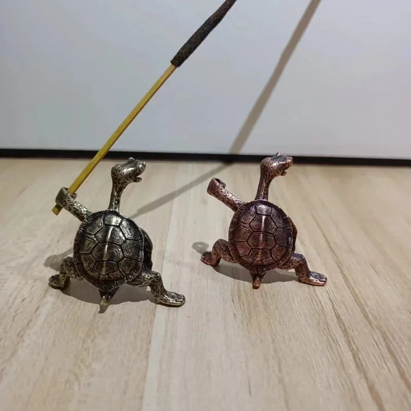 Vintage Bronze Turtle Incense Stick Holder
