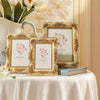 Elegant Golden Rose Resin Photo Frame