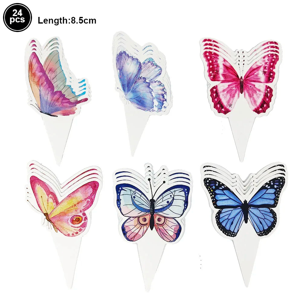Butterfly Party Supplies Disposable Tableware Set for Birthday & Baby Shower