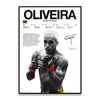 Black and white canvas wall art print featuring a portrait of Charles 'Do Bronx' Oliveira in a UFC fighter context.