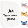 A4 transparent printable vinyl sticker paper with 10 sheets and butterfly designs shown on a hand.