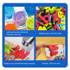 A set of magnetic alphabet and number letters in various bright colors and materials for educational learning