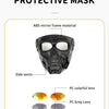 Skeleton protective mask featuring an ABS mirror frame, PC colored lenses, and an elastic band.
