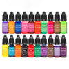 A set of 20 liquid candle dye pigments in various colors including purple, orange, pink, red, green, and brown for soap and c