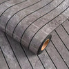 Roll of self-adhesive 3D wood grain wall panels in gray texture