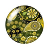 Round Leaf Pattern Flat Back Glass Cabochons for Jewelry Making