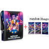 A black photo album binder featuring KPOP Demon Hunters artwork and random 3 bags of collectibles.