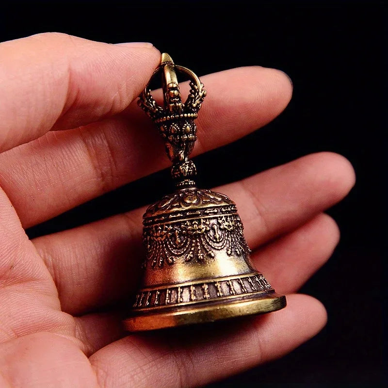 Tibetan Bronze Decorative Bell with Keychain