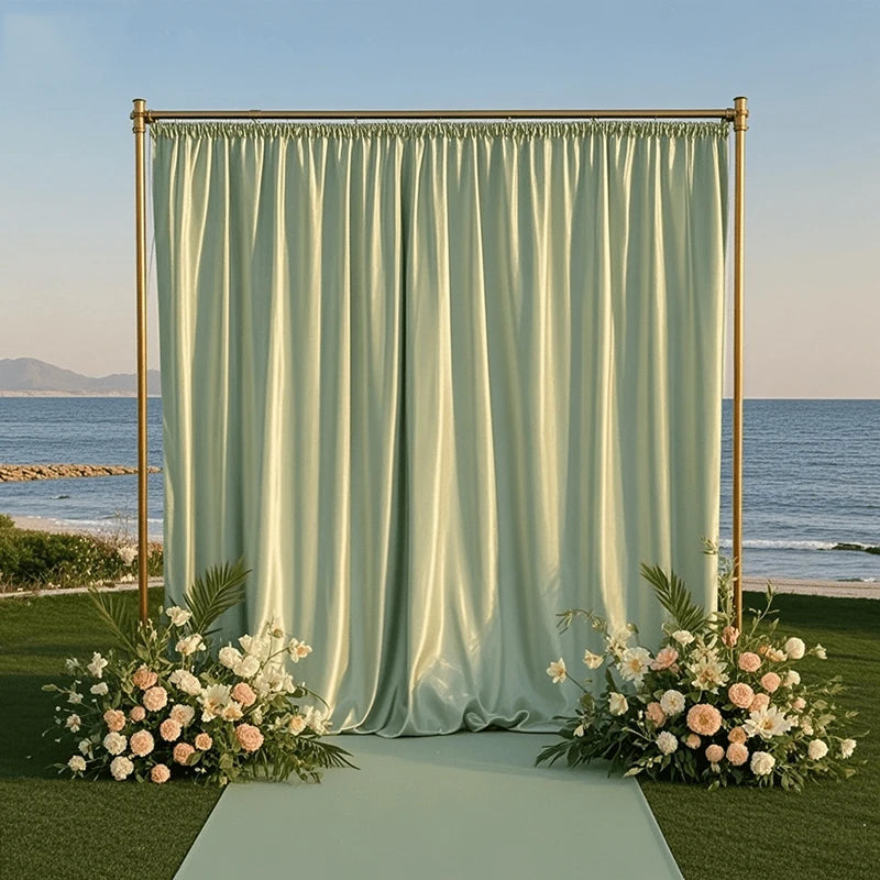 Elegant Satin Backdrop Curtain for Weddings and Events