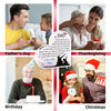 A collage of images showing Father's Day, Birthday, and Christmas gifts for a dad, including heartfelt messages and festive s