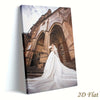 A photo canvas wall art depicting a grand stone cathedral entrance with an arched doorway and steps.