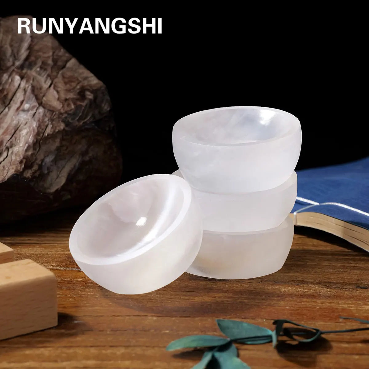 Natural White Selenite Bowl for Home Decor & Crystal Energy