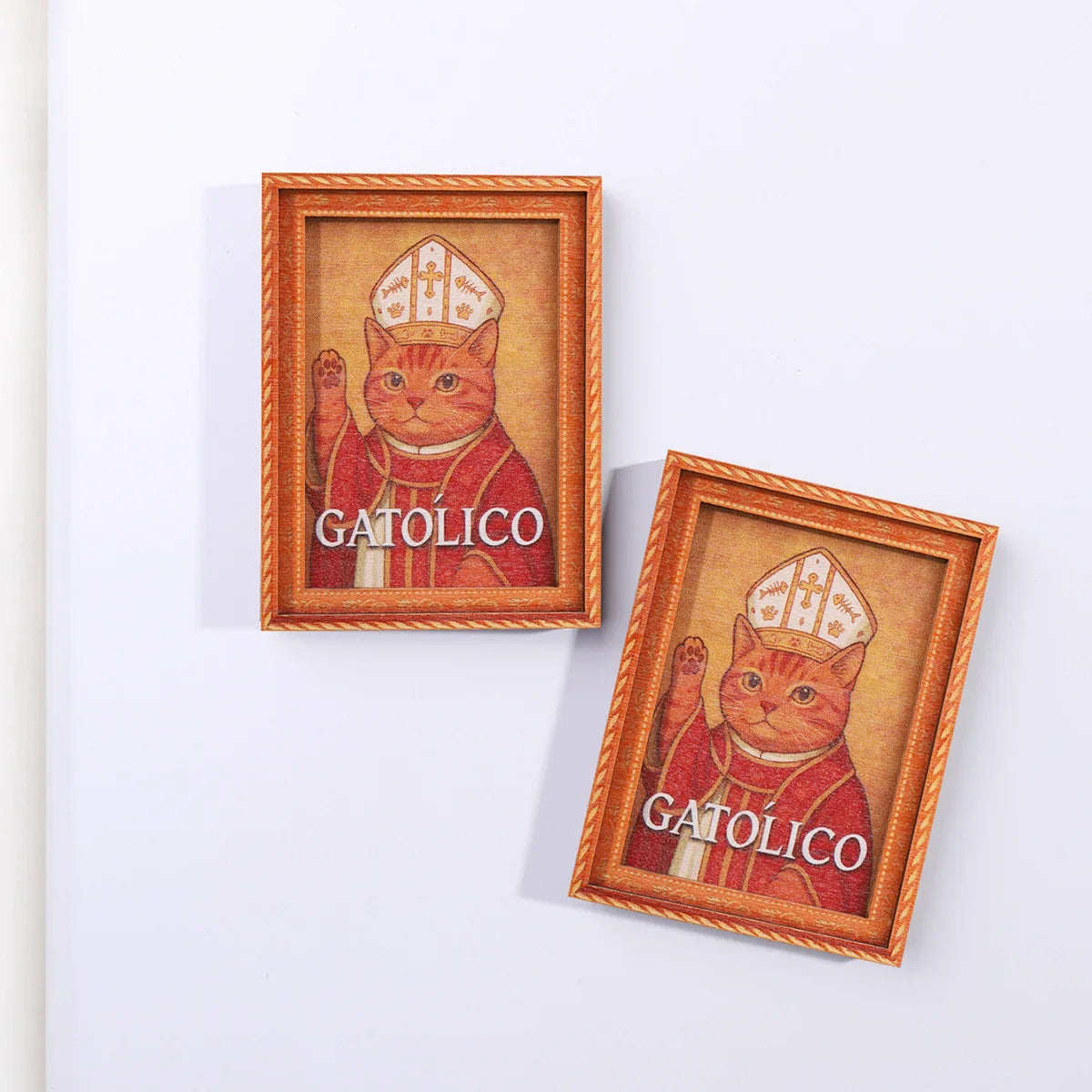 Vintage Smoking Cat Fridge Magnet